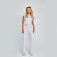 Fashion Elegant Long Sleeveless Jumpsuit Summer V-neck Casual Wide Leg Long Overalls Clothing For Women.