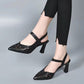 Fashion High Heel Sandals Pointed Toe Soft Leather Hollow High Heels.