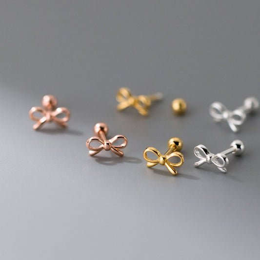 Fashion Hollowed-out Bowknot Thread Stud Earrings.