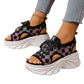Fashion Hollowed-out Mid Heel Mesh Women's Sports Style Soft Back Thick Back Sandals.