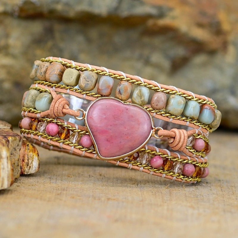 Fashion Irregular Heart Multi-layer Winding Bracelet.