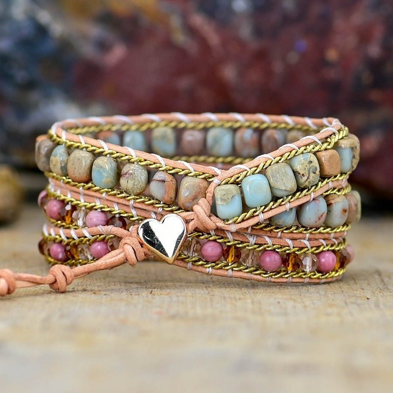 Fashion Irregular Heart Multi-layer Winding Bracelet.