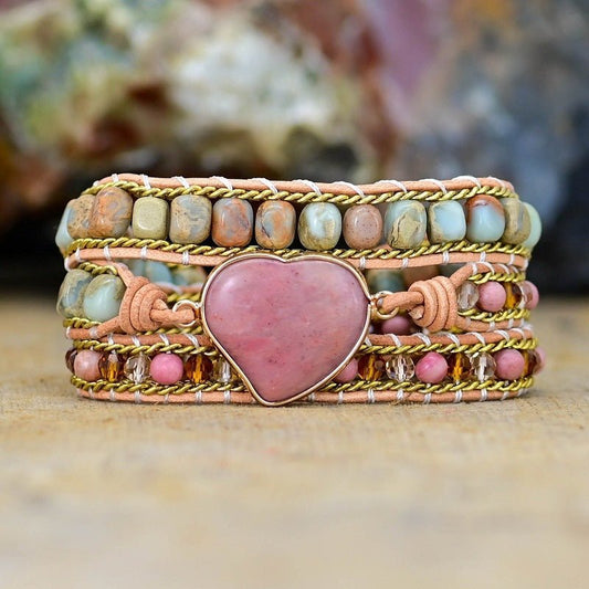 Fashion Irregular Heart Multi-layer Winding Bracelet.