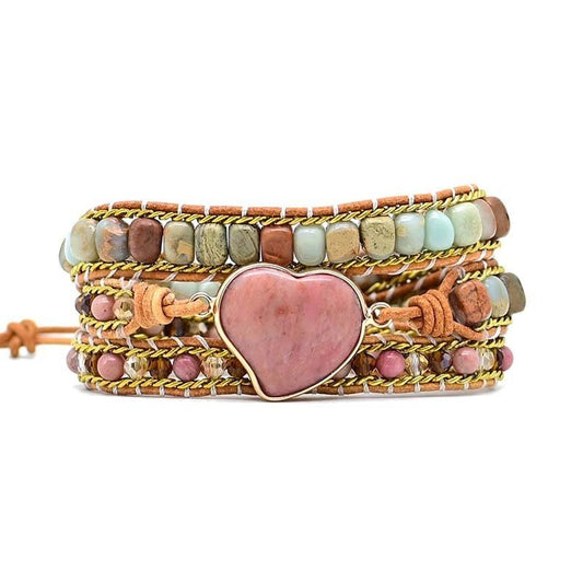 Fashion Irregular Heart Multi-layer Winding Bracelet.