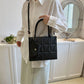 Fashion Plaid Shoulder With Small Wallet Simple Elegant Portable Square Tots Women's Handbag.