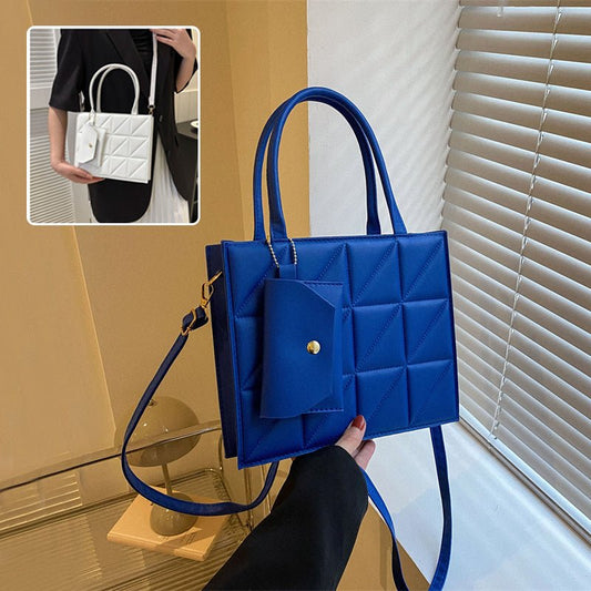 Fashion Plaid Shoulder With Small Wallet Simple Elegant Portable Square Tots Women's Handbag.