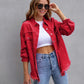 Fashion Ripped Shirt Jacket Female Autumn And Spring Casual Tops Womens Clothing.