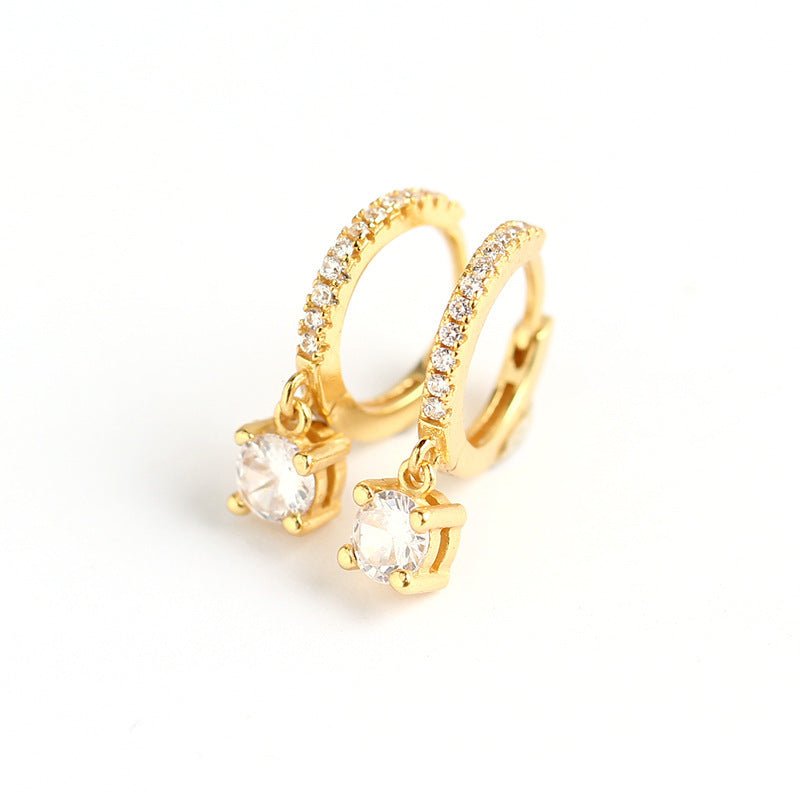 Female S925 Sterling Silver INS Style Rhinestone Earrings.