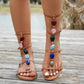 Flat Round Head Beach Holiday Sandals.