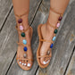 Flat Round Head Beach Holiday Sandals.
