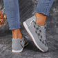 Flower Print Lace-up Sneakers Casual Fashion Lightweight Breathable Walking Running Sports Shoes Women Flats.