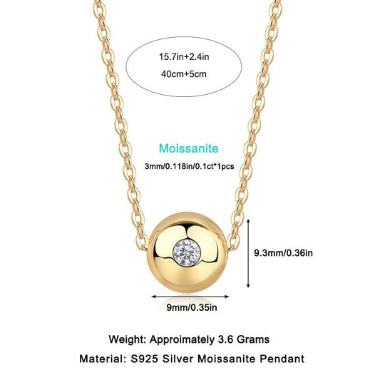 Fortune Circulation Luxury Fashion Diamond Pendant Necklace Set With Mosan Diamond Silver Ornaments.