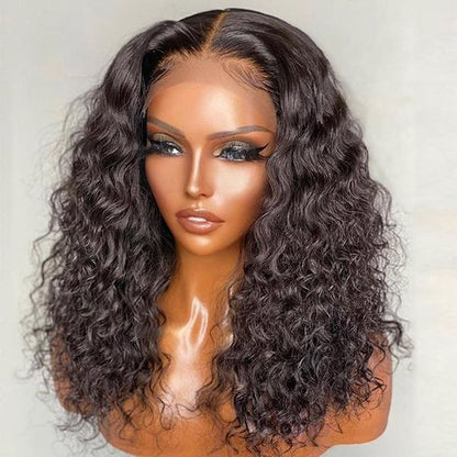Frontal Human Hair Double Suction Water Wave BOB Wig.