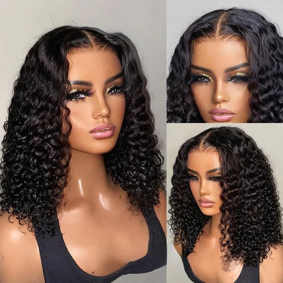 Frontal Human Hair Double Suction Water Wave BOB Wig.