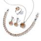 Geometric Round Earrings Ring Bracelet Necklace Ornament Suit.