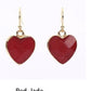 Heart Pendant Earrings Love Heart Earrings With Gold Rim.
