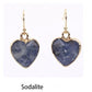 Heart Pendant Earrings Love Heart Earrings With Gold Rim.