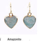 Heart Pendant Earrings Love Heart Earrings With Gold Rim.