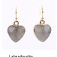 Heart Pendant Earrings Love Heart Earrings With Gold Rim.
