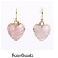 Heart Pendant Earrings Love Heart Earrings With Gold Rim.