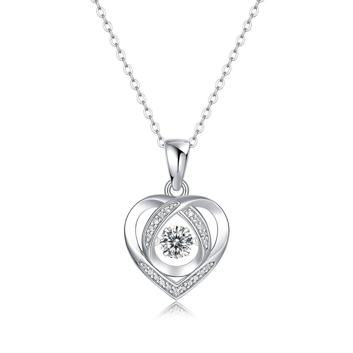 Heart To Have Your Luxurious Fashion Diamond Pendant Necklace Set With Mosan Diamond Silver Ornaments.
