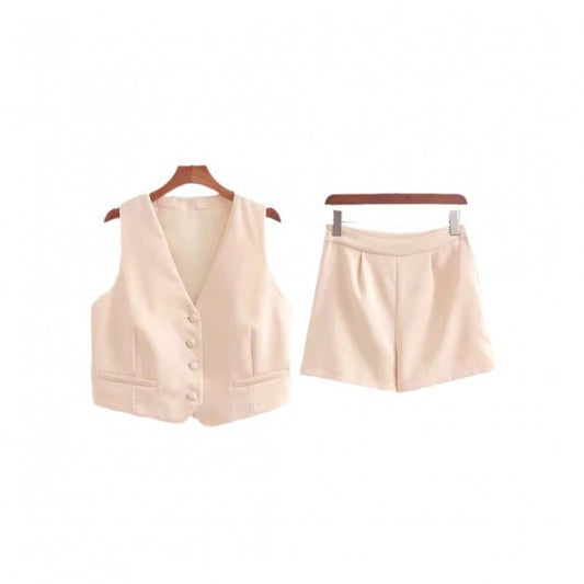 High Waist Casual Pants Shorts Suit Women.