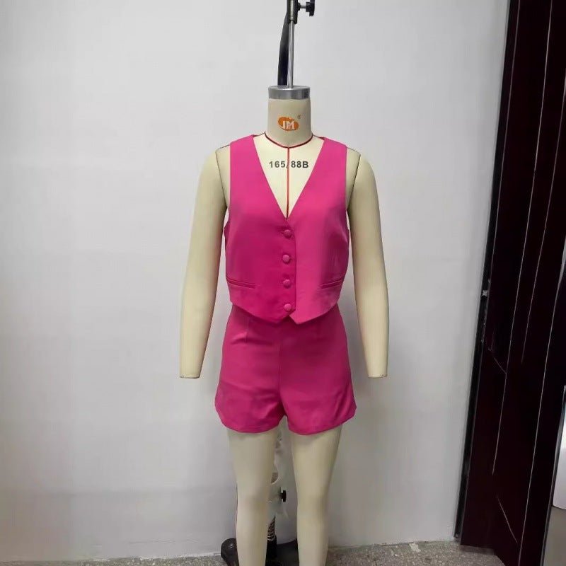 High Waist Casual Pants Shorts Suit Women.