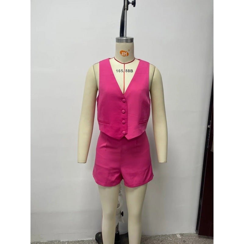 High Waist Casual Pants Shorts Suit Women.