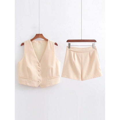 High Waist Casual Pants Shorts Suit Women.