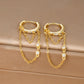 INS Chain Zircon Tassel Design Fashion Ear Ring.