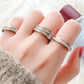 INS Rings Titanium Steel Couple Single And Double Row Diamond Ring.