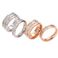 INS Rings Titanium Steel Couple Single And Double Row Diamond Ring.