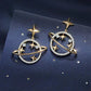 Korean Fashion Universe Planet Star Drop Earrings for Women Aesthetic Zircon Dangle Earrings Trendy Femme Saturn Jewelry.