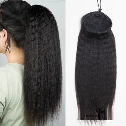 Ladies Bandage Real Hair Ponytail Cornbeard Piece.
