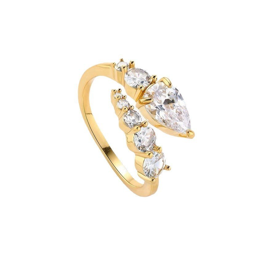 Light Luxury Minority High-grade Full Diamond Snake Ring.