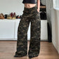Loose Camouflage Workwear With Pocket Jeans.