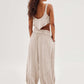 Loose Wide Leg Pants Women Drawstring Leggings Trousers.