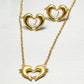 Lxalry 18K Gold Plated Heart Dolphins Mirror Jewelry Set  Hypoallergenic Skin Safe Necklace   Stud Earrings For Couple S Gift Daily Wear  Never Fade Adjustable Luxury With Precision Cast Symmetry.
