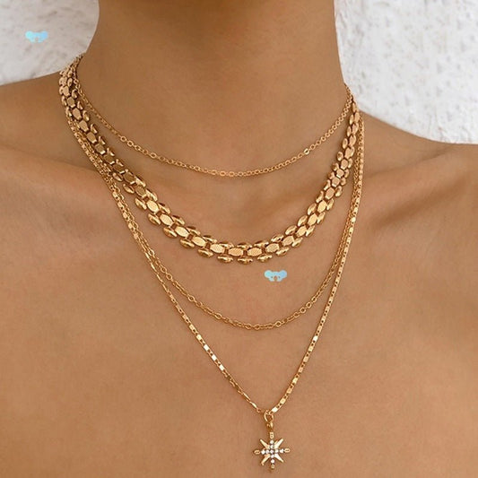 Multilayer Trend Elegant Jewelry Long Snake Chain Crystal.