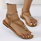 New Casual Flat Flip-toe Beach Plus Size Rhinestone Sandals.