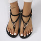 New Casual Flat Flip-toe Beach Plus Size Rhinestone Sandals.