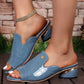 New Chunky Heel Patent Leather Plus Size Temperament Women's Fashion Sandals.