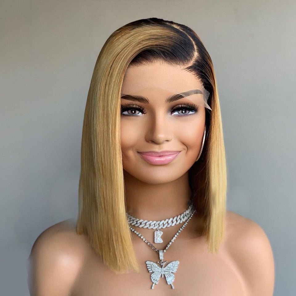 New Ombre Straight Human Hair Short Bob.