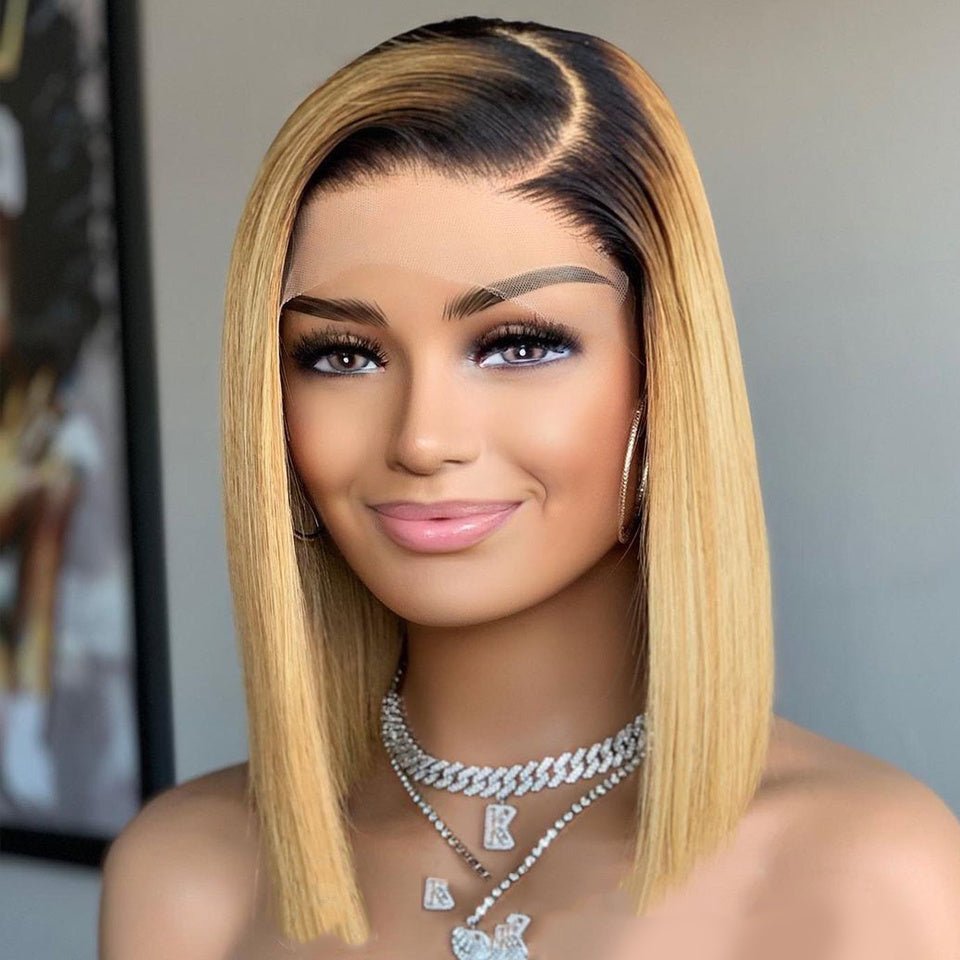 New Ombre Straight Human Hair Short Bob.