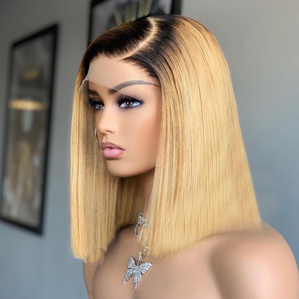 New Ombre Straight Human Hair Short Bob.