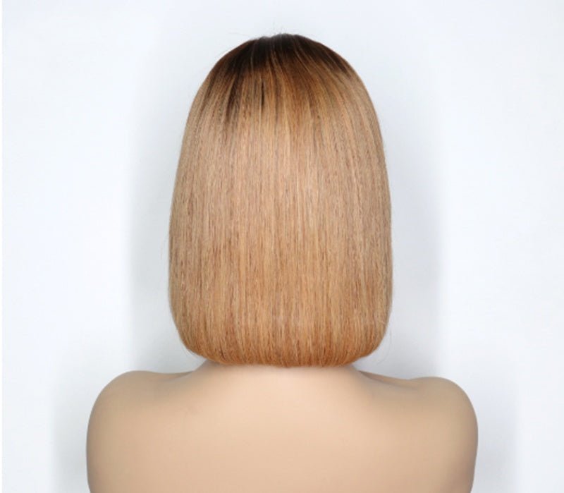 Ombre Colored Short Bob Wig T4B 27 Lace Front Human HairWigs.