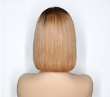 Ombre Colored Short Bob Wig T4B 27 Lace Front Human HairWigs.