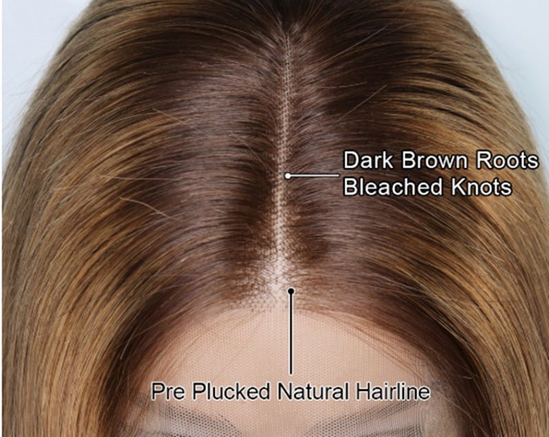 Ombre Colored Short Bob Wig T4B 27 Lace Front Human HairWigs.