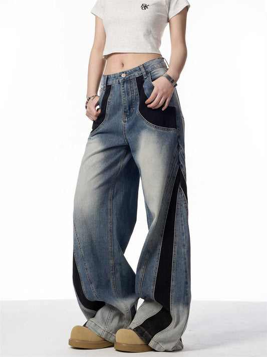 ONLPP American-style Retro High Street Wash Stitching Deconstructed Skinny Jeans.
