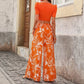 Top orange à manches bouffantes + pantalon fluide imprimé feuilles Taille haute flatteuse – Parfait pour la plage, les vacances ou une sortie entre copines.Léger, color block, 100 % glamour..